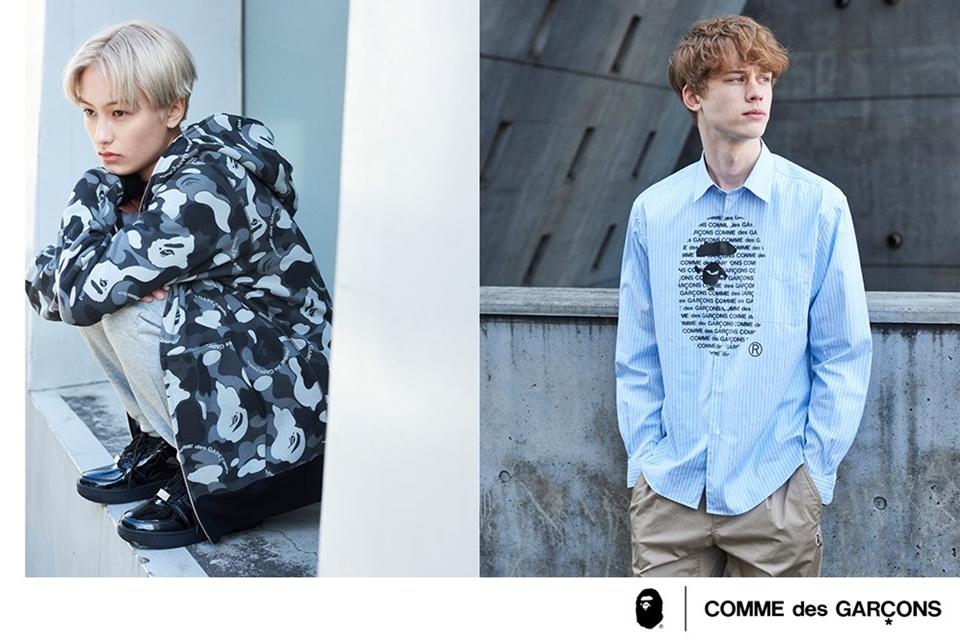トップス Bape x COMME des GARCONS Oxford Shirt M BAPE Revela Nova Coleção Em Parceria Com A Comme des Garçons | THE