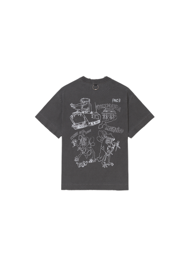 Tee Okinawa Sketches "Stone Washed Black"