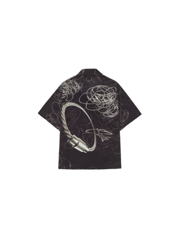 Steel Cable Cuban Collar Shirt "Black"