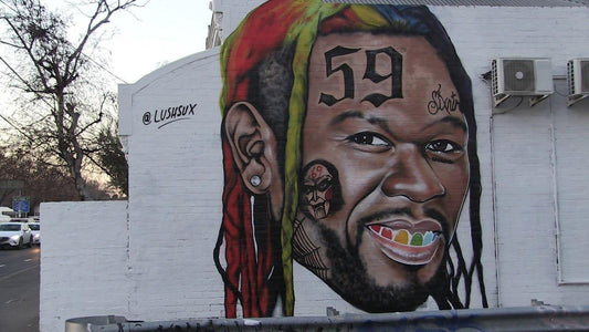 Artista pinta muros misturando 50 Cent com outros artista e rapper reage - THE GAME