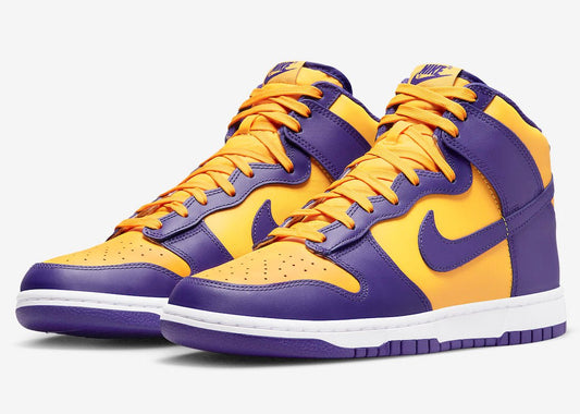 As fotos oficiais do novo Nike Dunk High Retro “Lakers” - THE GAME