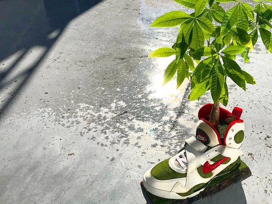 Conheça Shoetree, artista que transforma sneakers em vasos de plantas