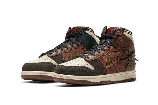 Fotos oficiais detalham lançamento Bodega x Nike Dunk High Fauna Brown - THE GAME