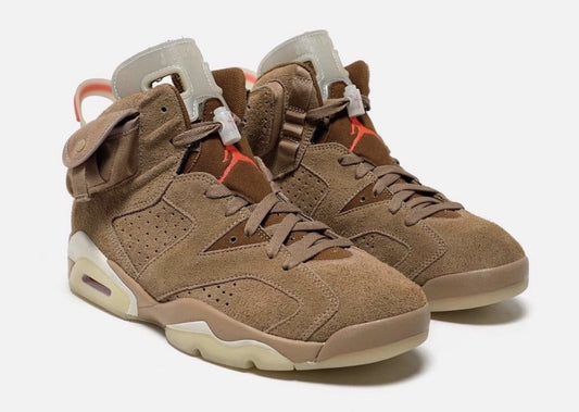 Novas Imagens e a possível data de lançamento do Travis Scott x Air Jordan 6 British Khaki - THE GAME