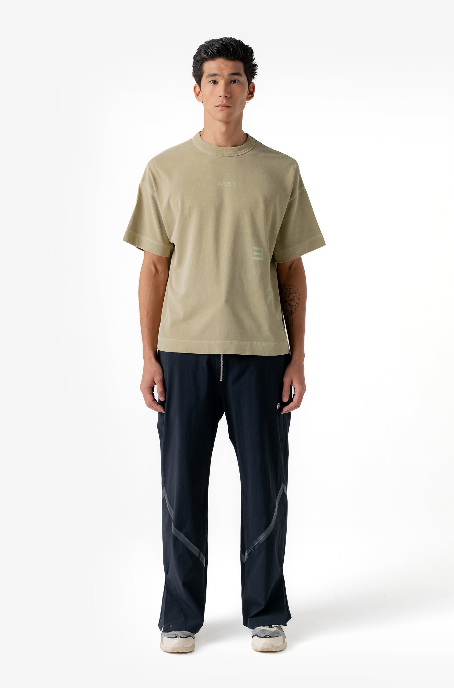 PACE - Wave Form Oversized Tee "Stone Green" - THE GAME
