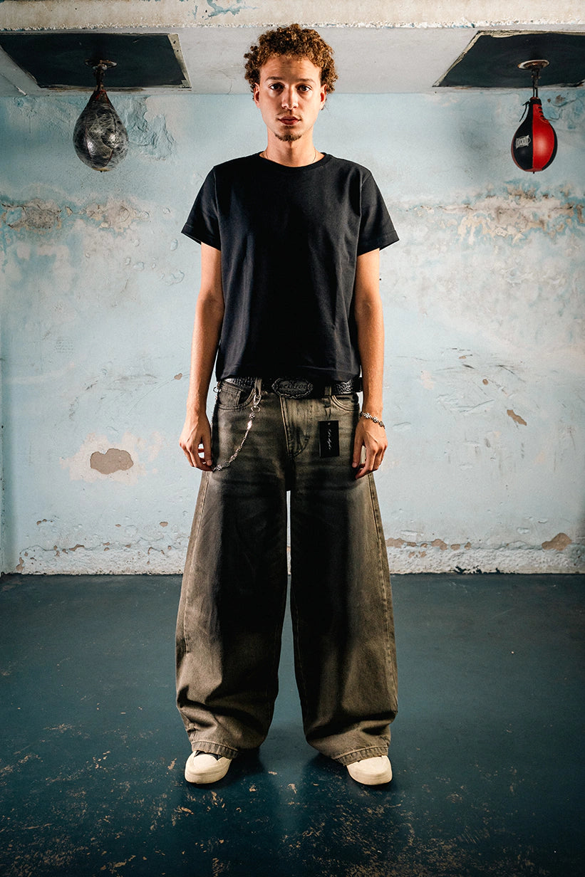 Grey Grease Baggy x Wide Leg