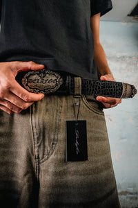 Black Croco Buckle Belt