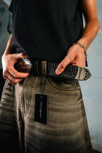 Black Croco Buckle Belt