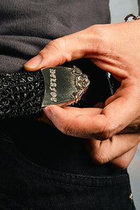 Silver Croco Buckle Belt