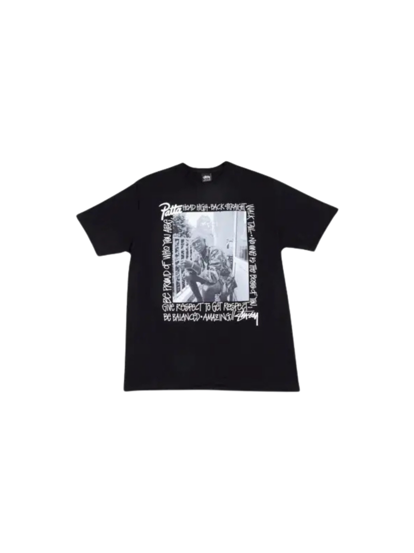 Camiseta Patta X Stussy Respect Tee "Black"