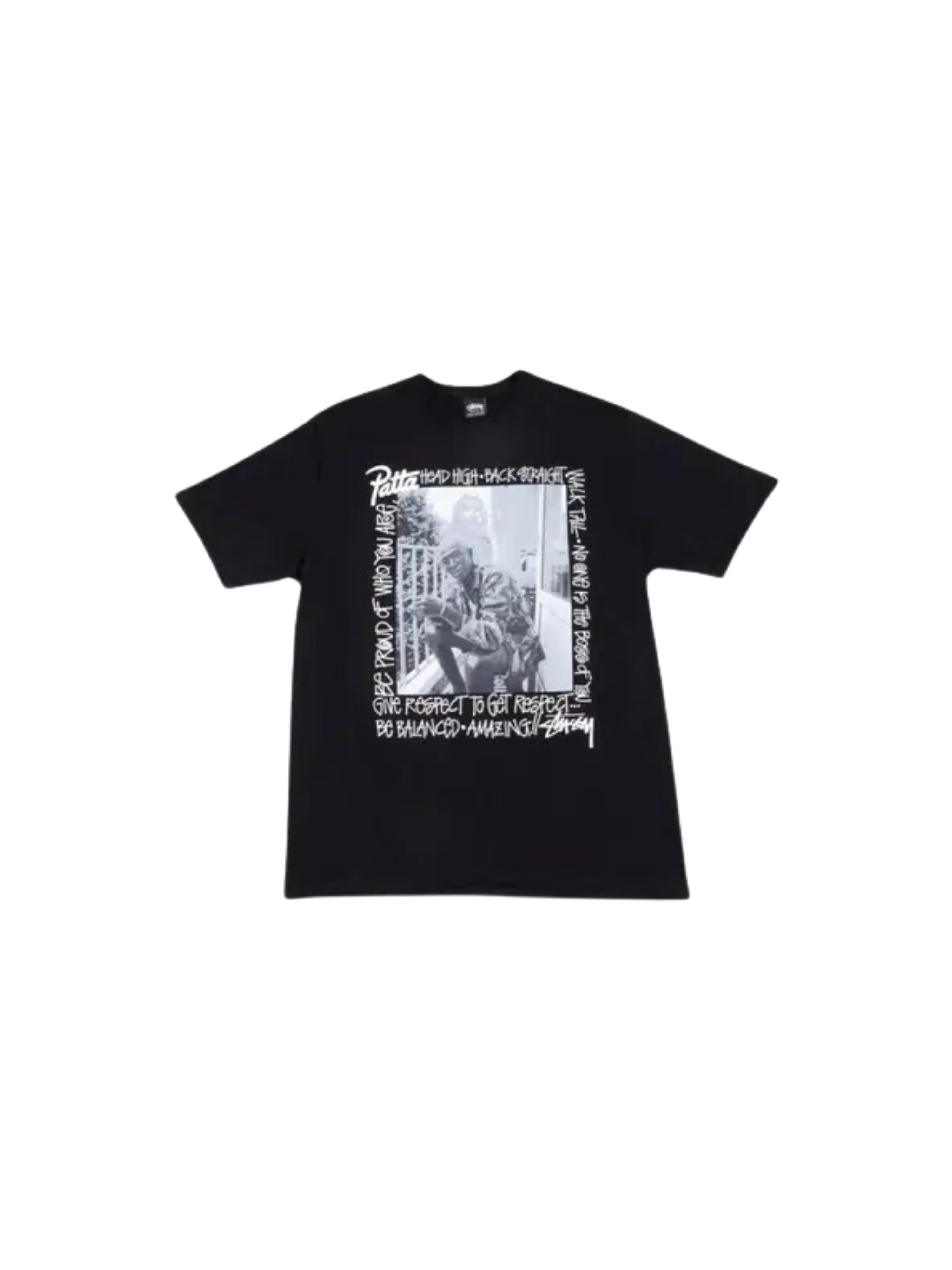 Camiseta Patta X Stussy Respect Tee "Black"