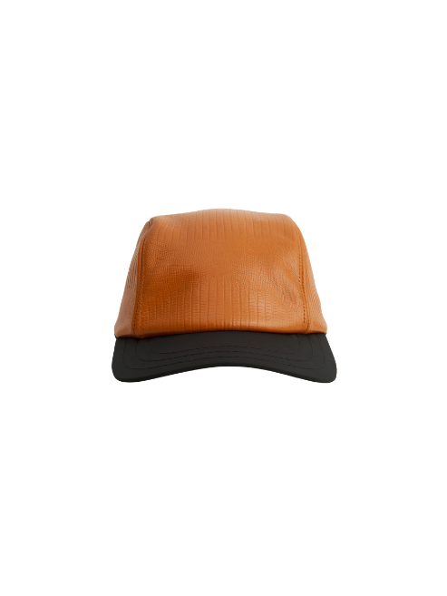 3 Panel Leather "Orange & Black"