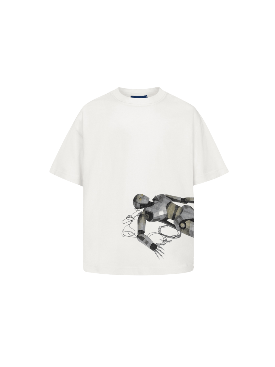 49433580437789 T-Shirt Down Robot Boxy Tee "Off White" L/G da QUADRO CREATIONS vendido pela THE GAME