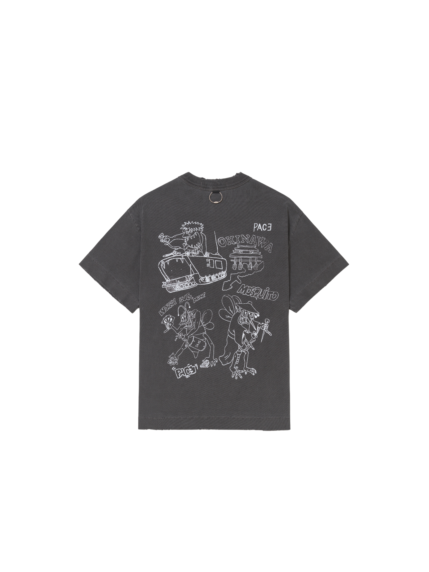 Tee Okinawa Sketches "Stone Washed Black"