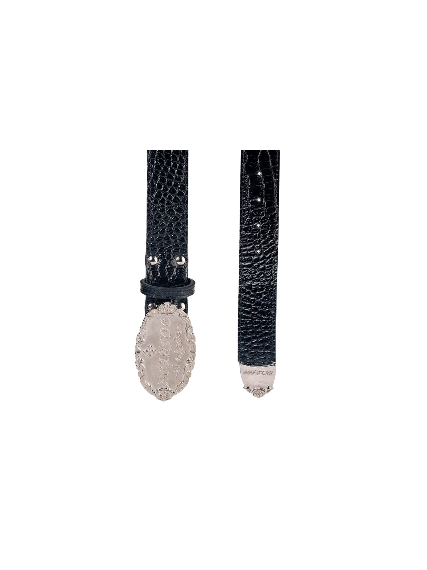 Silver Croco Buckle Belt