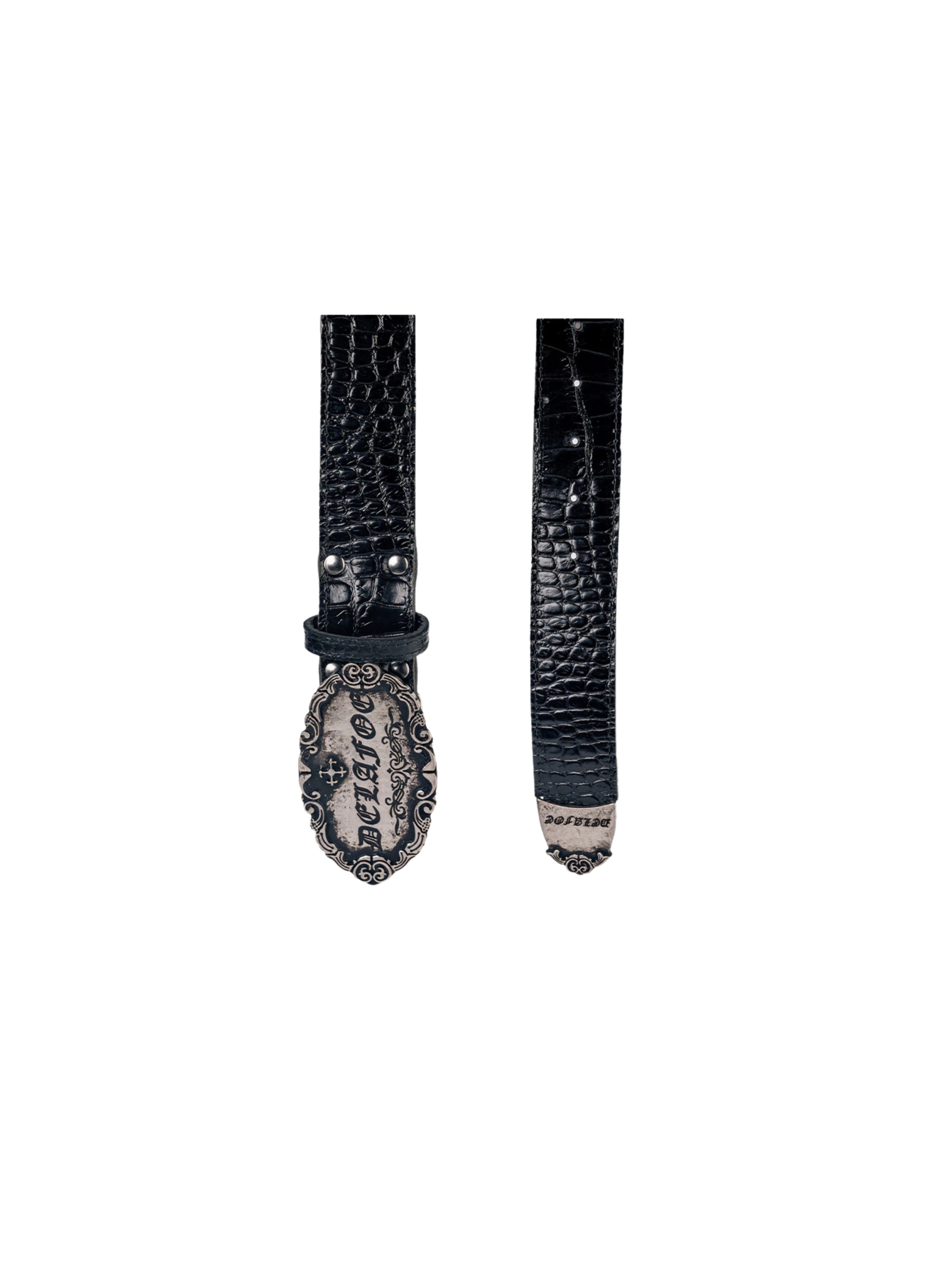Black Croco Buckle Belt
