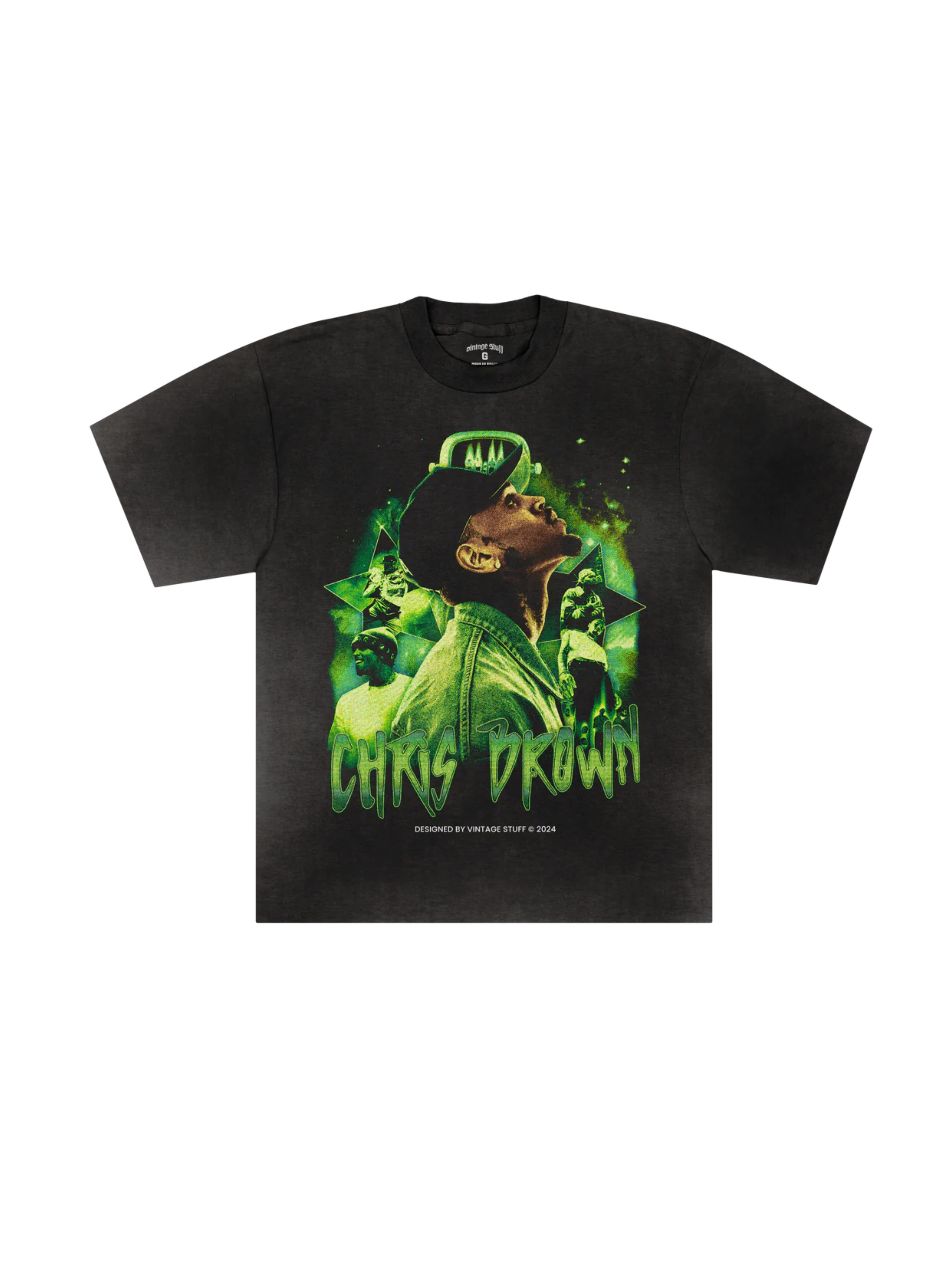 Camiseta Chris Brown Breezy In Brazil "Marbled Black"