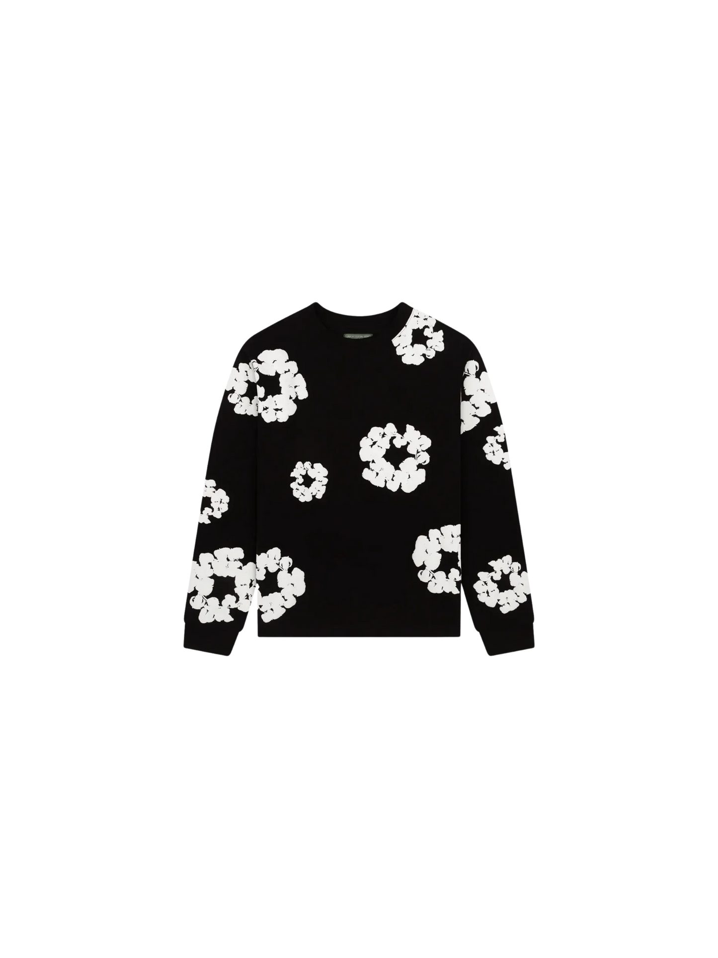 Long Sleeve Cotton Wreath T-shirt "Black"