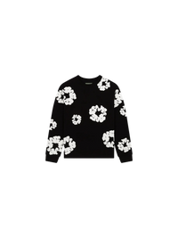 Long Sleeve Cotton Wreath T-shirt "Black"