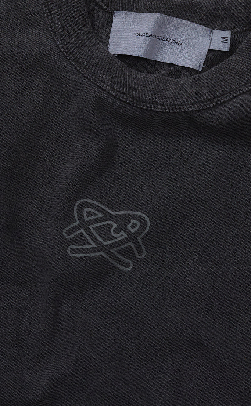 Camiseta QC Simbolo Boxy "Stoned Preto"