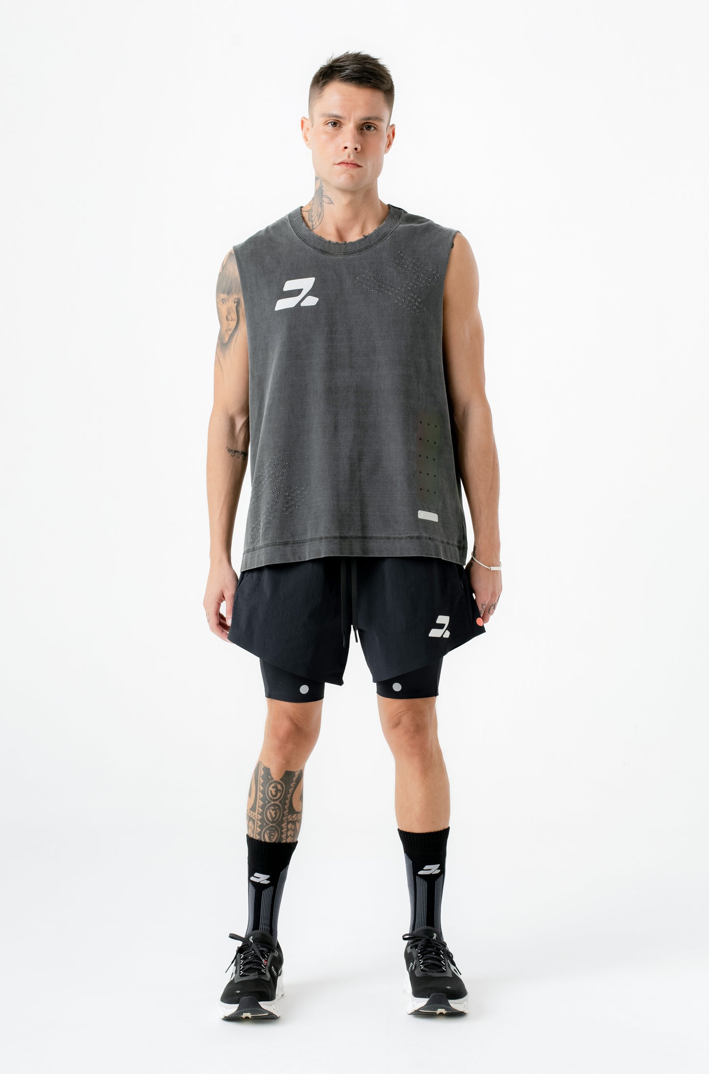 PACE - DT2 Double Layers Spots Shorts "Black" - THE GAME