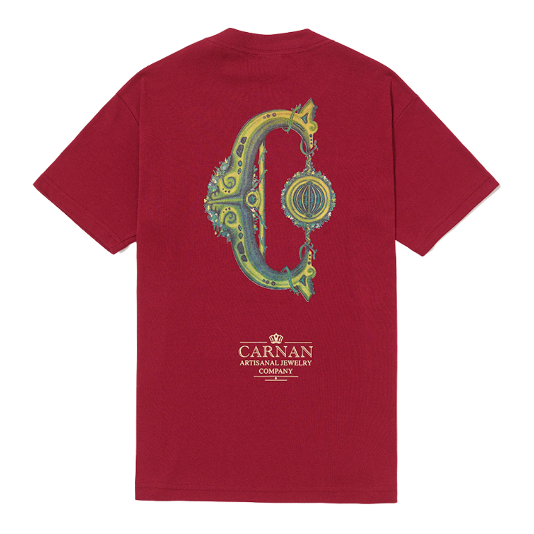 CARNAN - Jewelry Heavy T-Shirt "Burgundy"