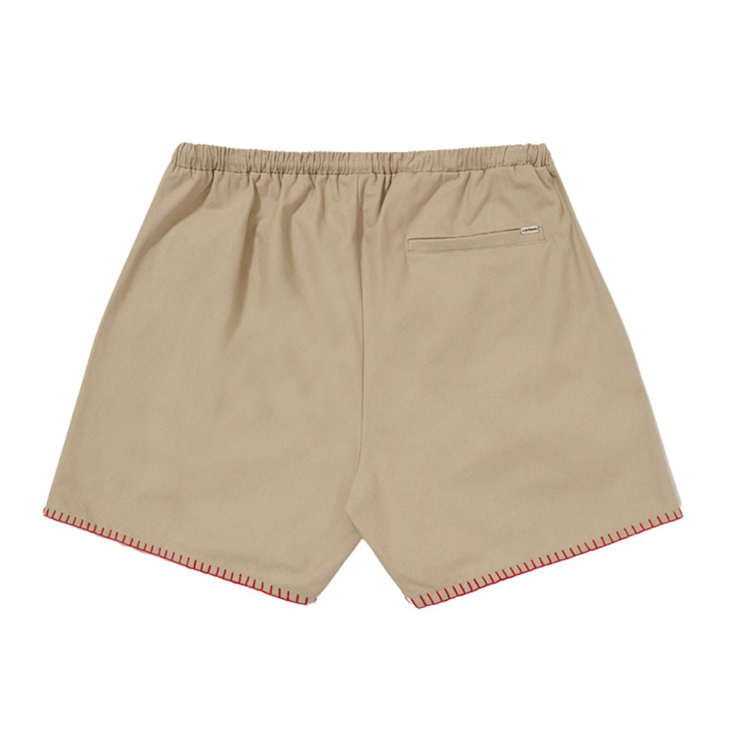 CARNAN - Embroided Beige Shorts - THE GAME