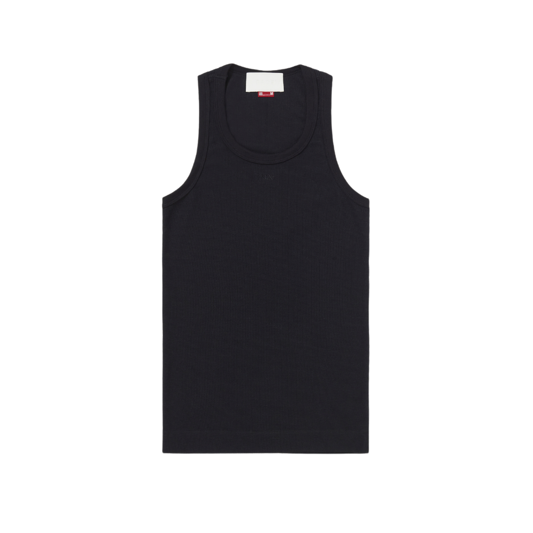 Tank Top Waffle Knit "Black"