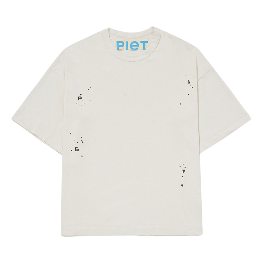 PIET - Camiseta Splatter "Bone White"