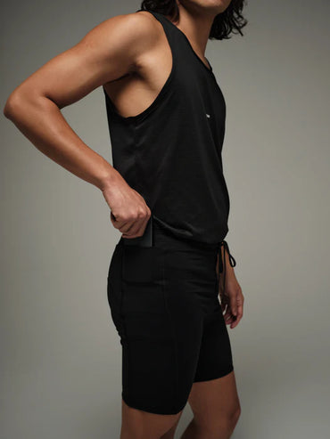 DM021 Zip Half Tight Short 7" "Black"
