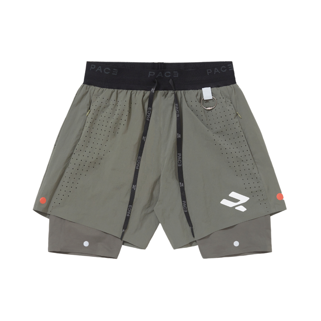 PACE - DT2 Double Layers Spots Shorts "Army Green" - THE GAME