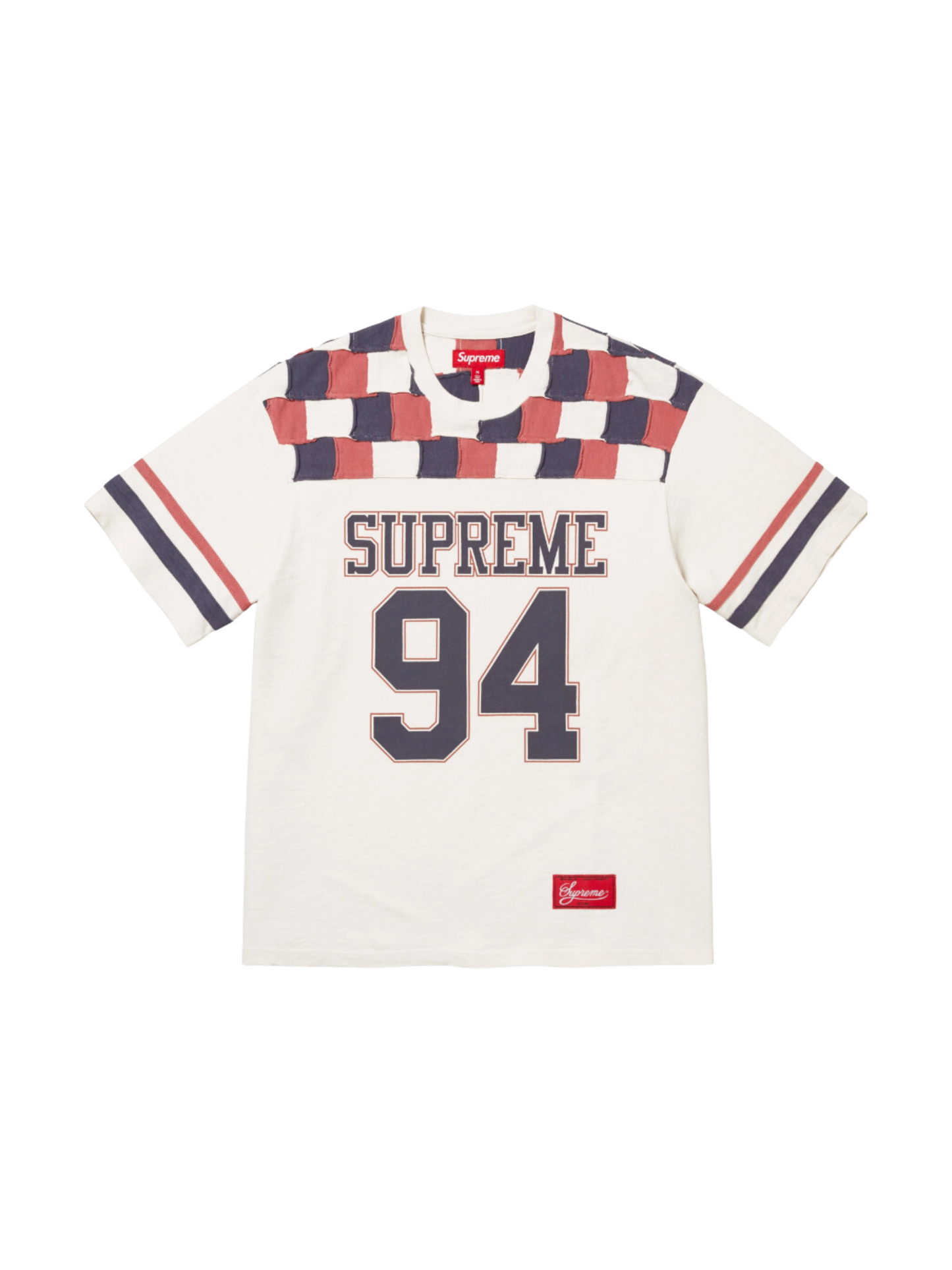 Patchwork Yoke Football Top "White"