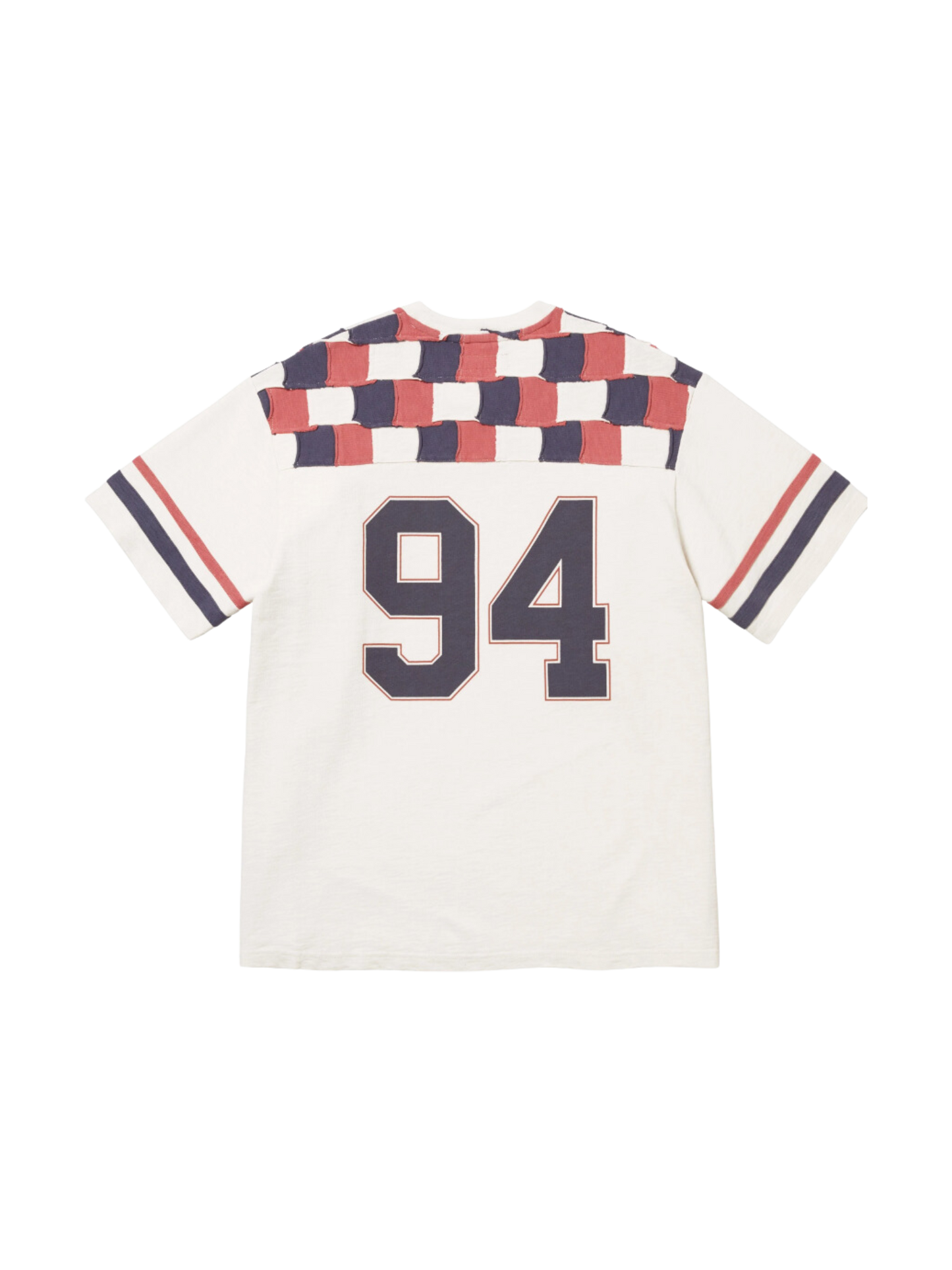 Patchwork Yoke Football Top "White"