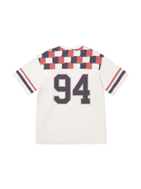 Patchwork Yoke Football Top "White"