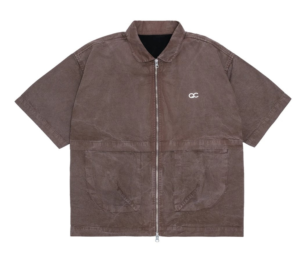 QUADRO CREATIONS - Rodes Double-Zip Shirt "Brown" - THE GAME