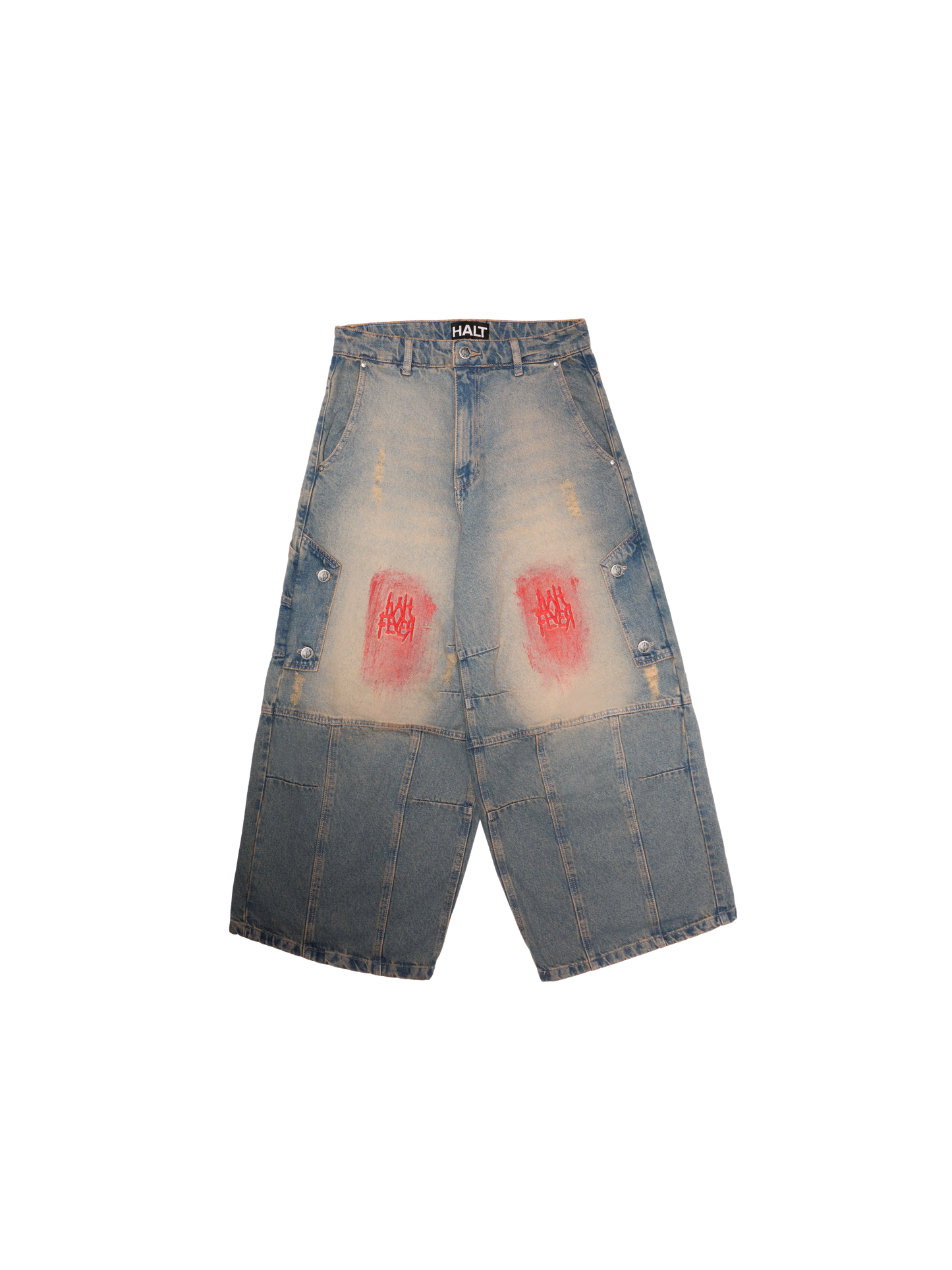 Scars Baggy Washed Denim Pants