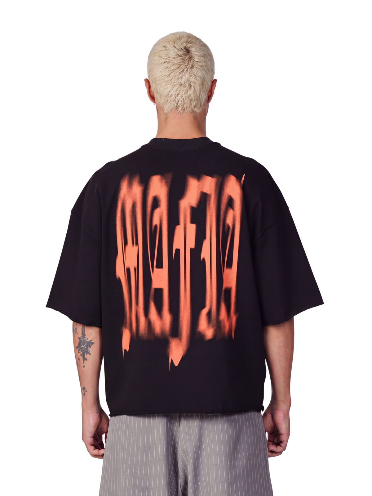 T-Shirt Wide Boxy Ghotic Blur "Black"