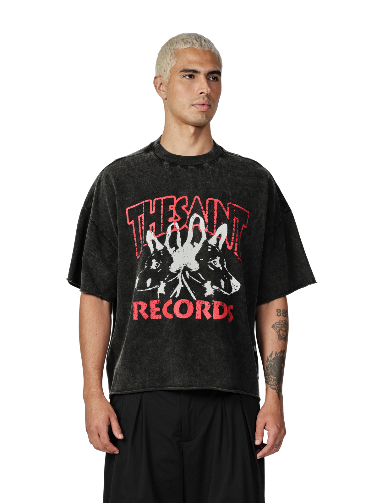 T-Shirt Wide Boxy THESAINT Records "Black"