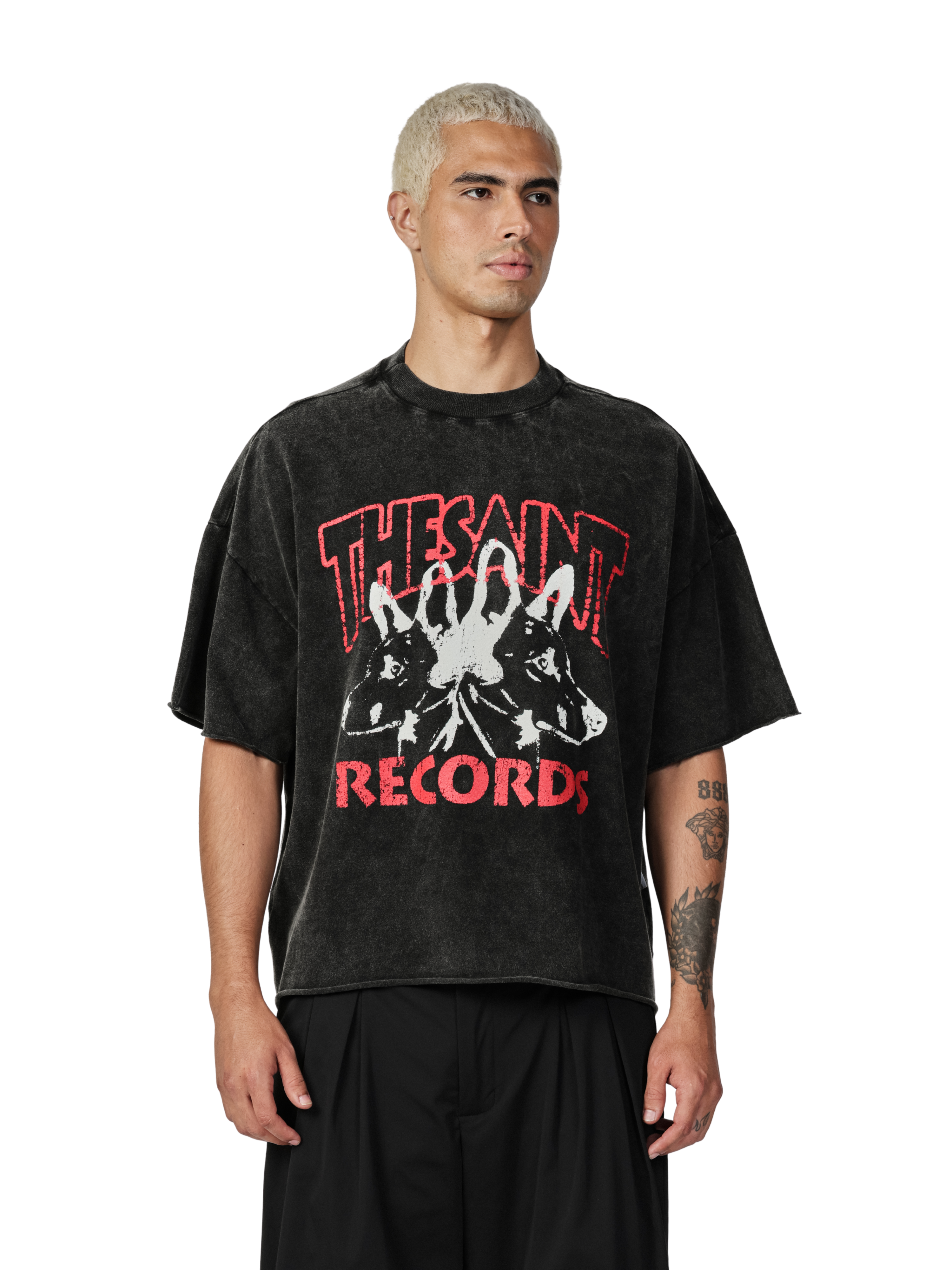 T-Shirt Wide Boxy THESAINT Records "Black"